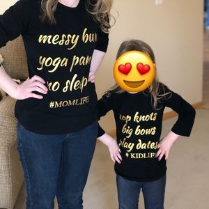 Mom Life Kid Life matching tops